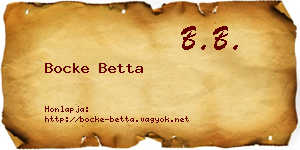 Bocke Betta névjegykártya